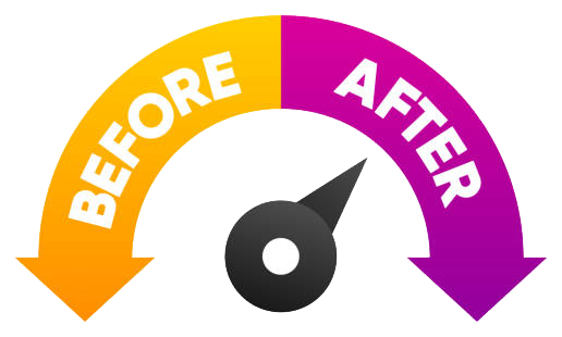 A picture of the before and after logo.