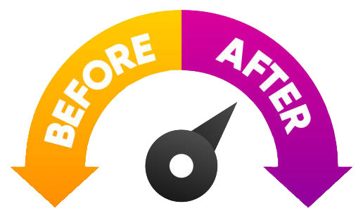 A picture of the before and after logo.